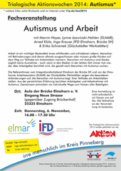 Infoflyer Fachveranstaltung Autismus und Arbeit (06.11.14) (Symbolbild)