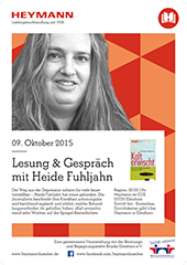 Flyer Lesung Fuhljahn, Heymann Elmshorn, 09.10.15 (Symbolbild)